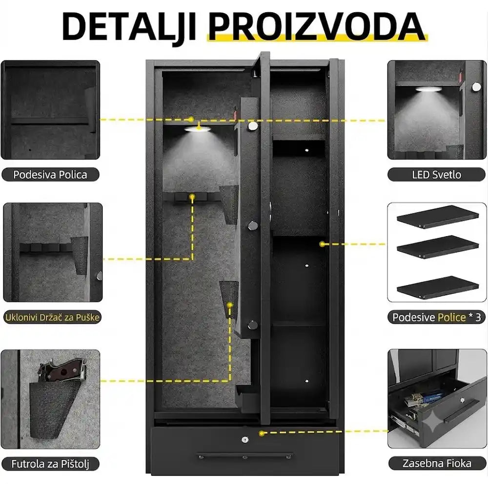 Securo Ormar Sef za oružije za 4 komada