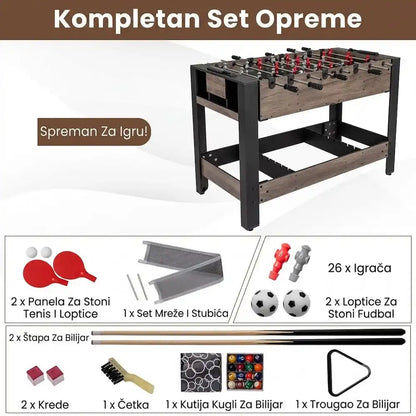 Sportivo 3u1 multifunkcionalni sto za stoni fudbal 125 cm
