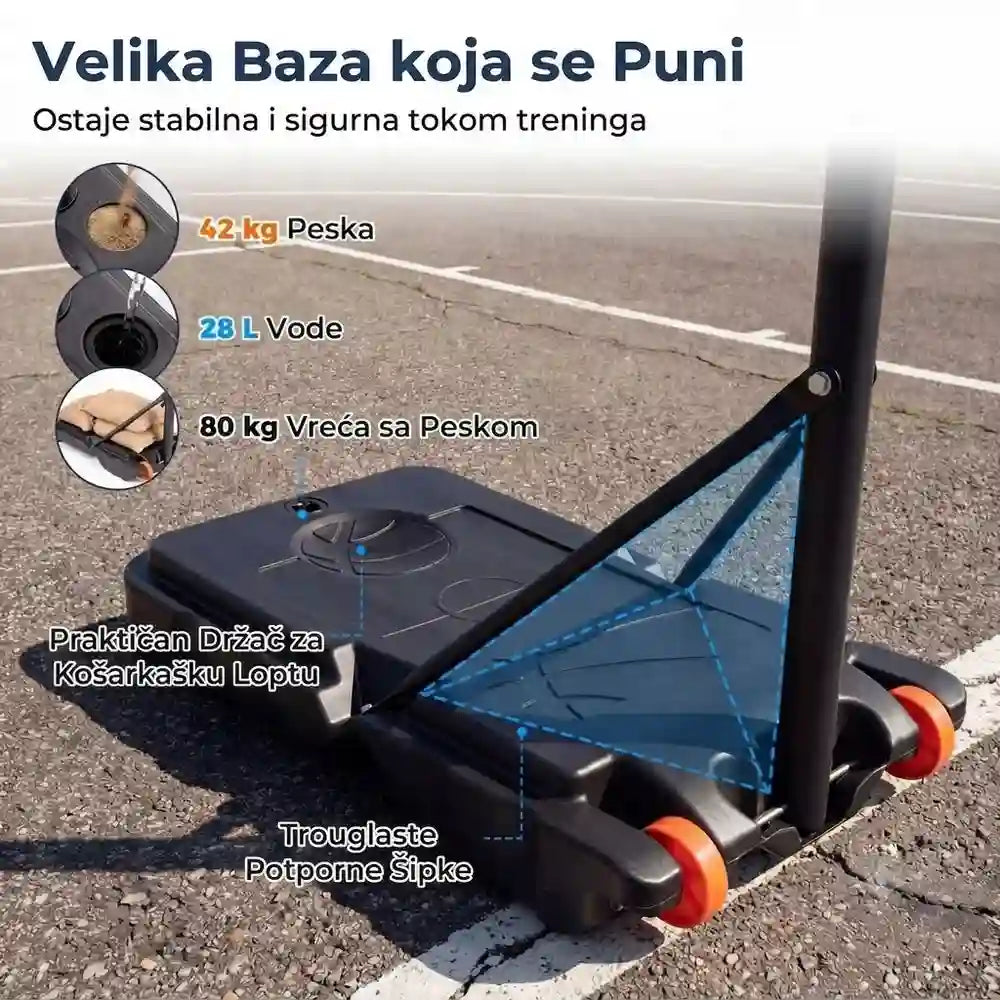 Sportivo Koš podesive visine 206–273 cm
