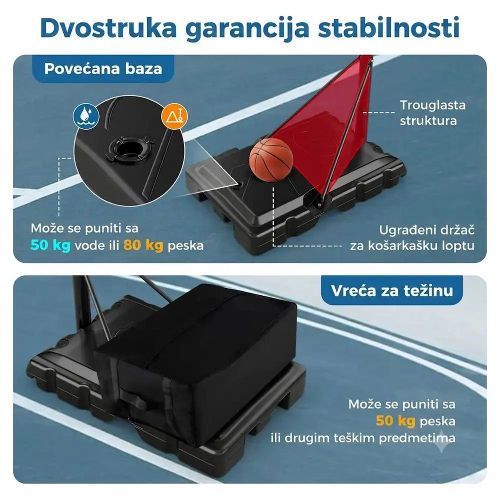 Sportivo Koš podesive visine od 150 do 305 cm